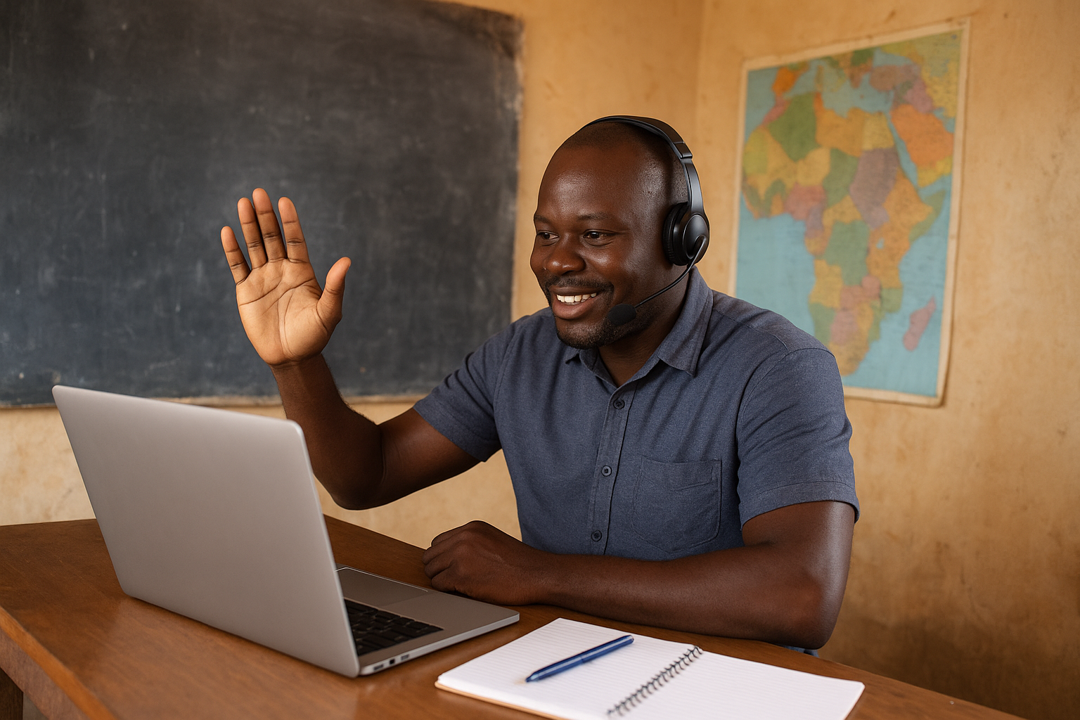 Instructor teaching online